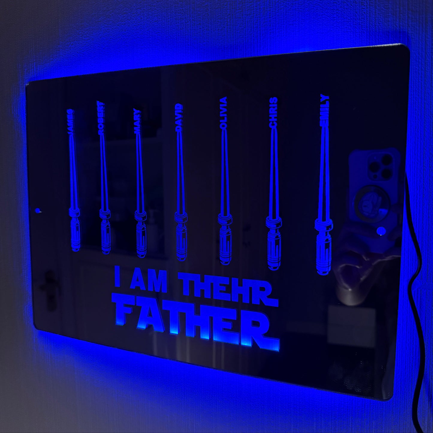 50% OFF🔥I Am Their Father LED Lightsaber Mirror