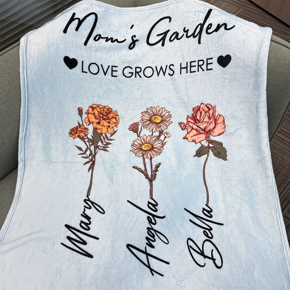 Personalized Grandma🌺Mom's Garden Blanket