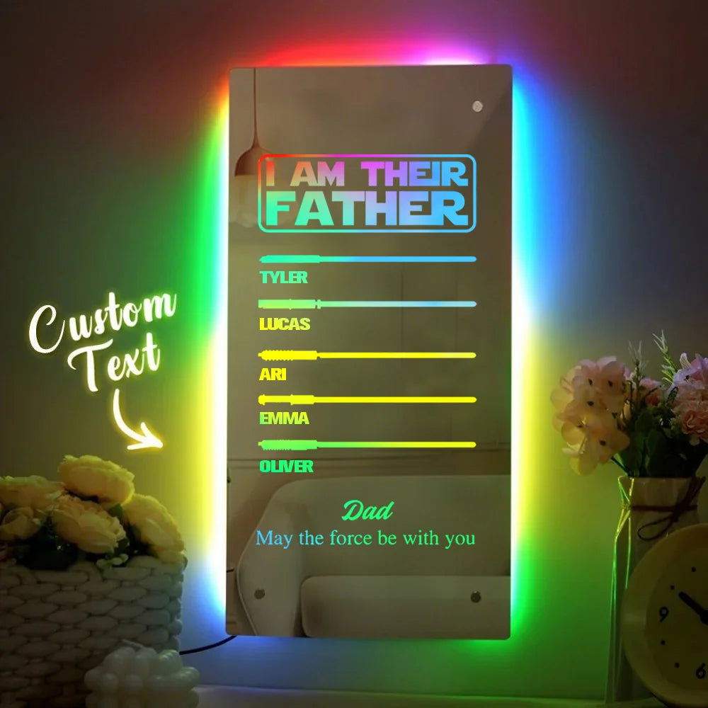 50% OFF🔥I Am Their Father LED Lightsaber Mirror