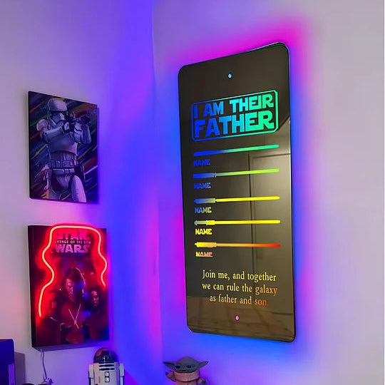 50% OFF🔥I Am Their Father LED Lightsaber Mirror