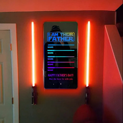 50% OFF🔥I Am Their Father LED Lightsaber Mirror