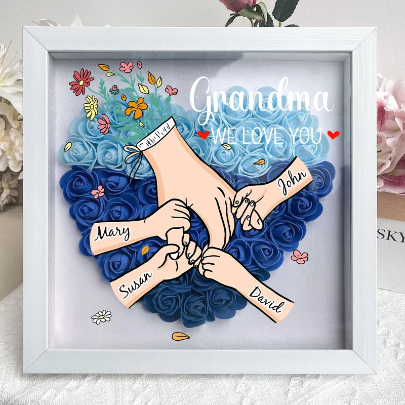 50% OFF❤️Hand Holding Heart Shaped Flower Shadow Box