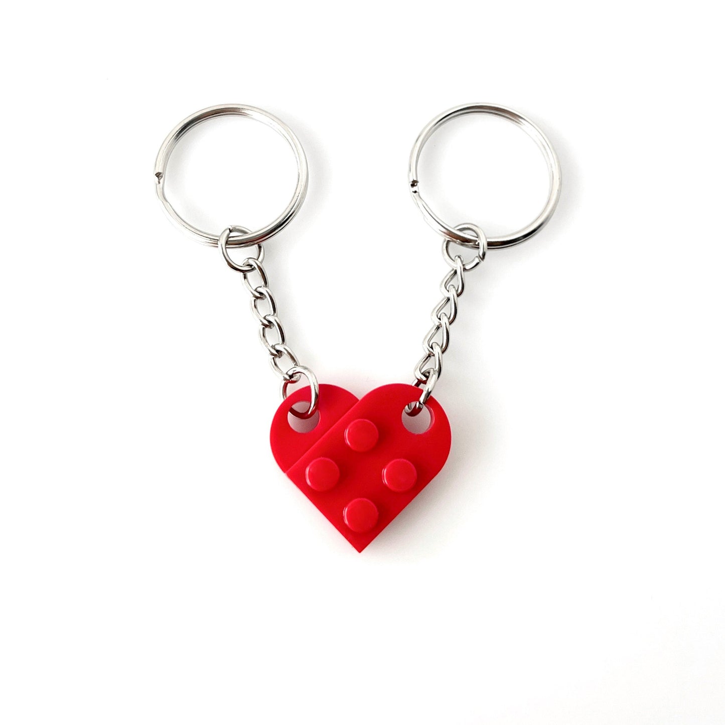 Heart Building Blocks Keychain Set