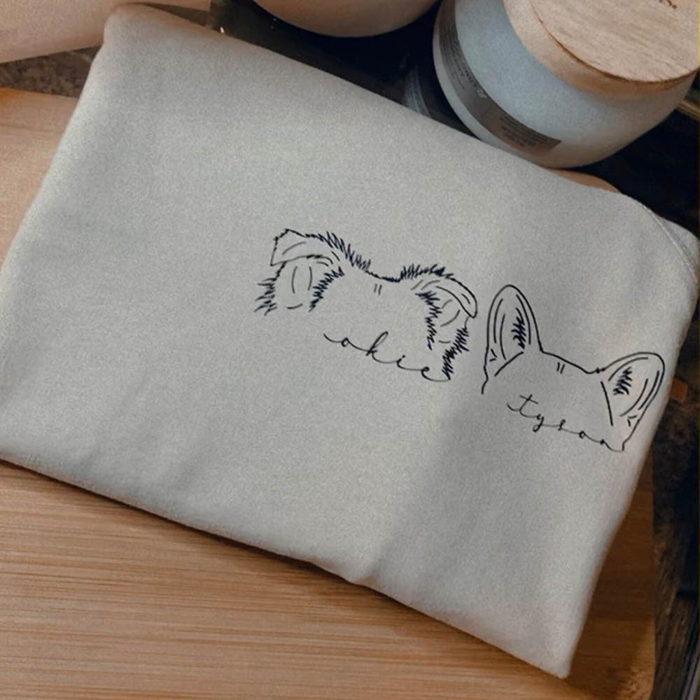 Personalized Pet Ears Outline Crewneck & Hoodie