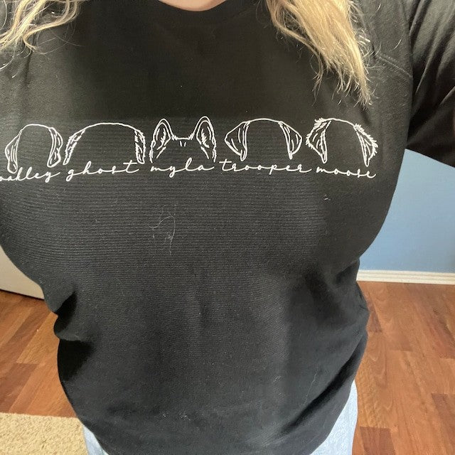 Personalized Pet Ears Outline Crewneck & Hoodie