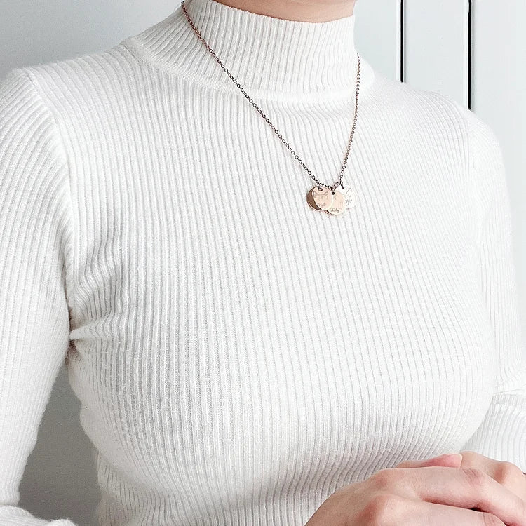 Personalized Pet Ears Outline Necklace