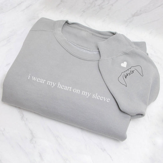50% OFF🔥PERSONALIZED "HEART ON MY SLEEVE"PET EARS SWEATSHIRT